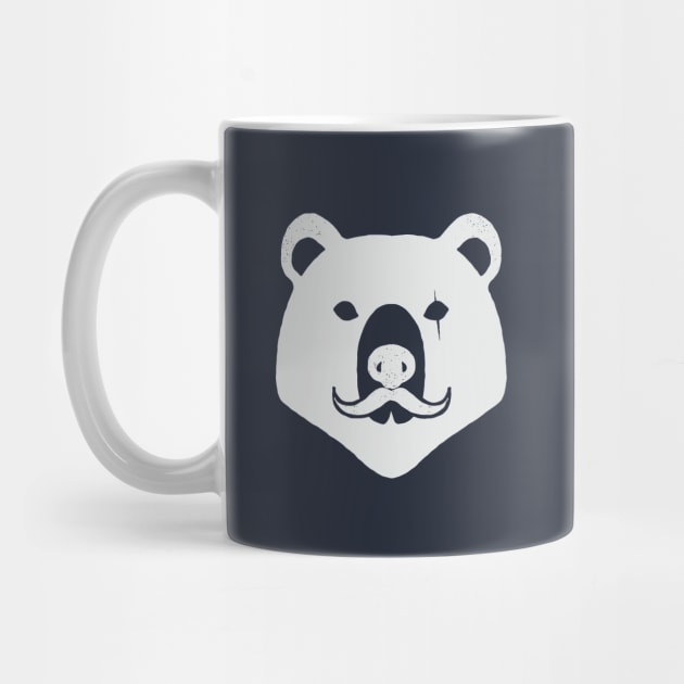 The Bear Head with Mustache (White Version) by RF_Side